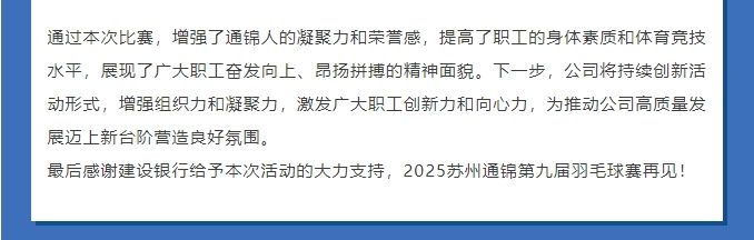 2024蘇州通錦第八屆“建行杯”羽毛球賽